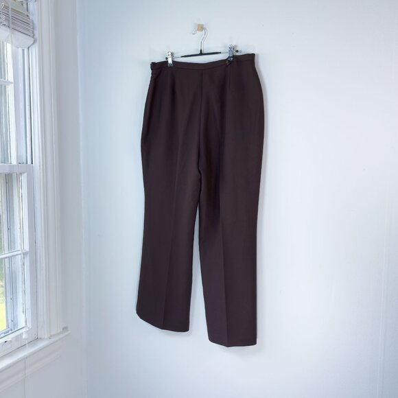 Brown Pleated Business Office Slacks Womens Kasper Dress Pants Plus Size 16 - Picture 2 of 9